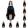 thumbnail image 1 of Halloween Girl's Witch Dress Cosplay Fall Y2K Off Shoulder Lace Up Mesh A Line Party Birthday Prom Short Dresses for Halloween Cosplay, 1 of 8