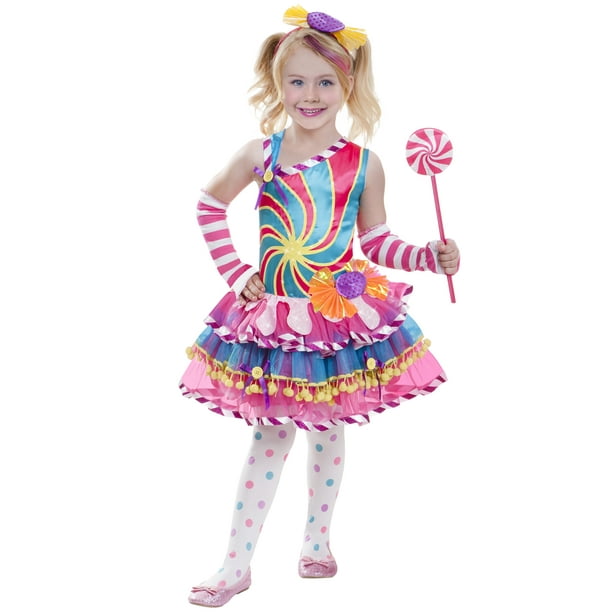 Halloween Girls Candy Girl Costume, by Way to Celebrate, Size S ...