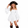 thumbnail image 1 of Halloween for Girls,Girls Casual off Shoulder Ruffled Dresses Pirate Dress Pirate Themed Outfit for Toddler Girl Halloween Character Dress,White,3-4 Years, 1 of 6