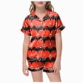 thumbnail image 1 of Halloween Girls Pajama Set Short Sleeve Button Down Girls PJS Sleepwear Summer Nightwear Loungewear Set, 1 of 5