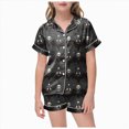 thumbnail image 1 of Halloween Girls Pajama Set Short Sleeve Button Down Girls PJS Sleepwear Summer Nightwear Loungewear Set, 1 of 5