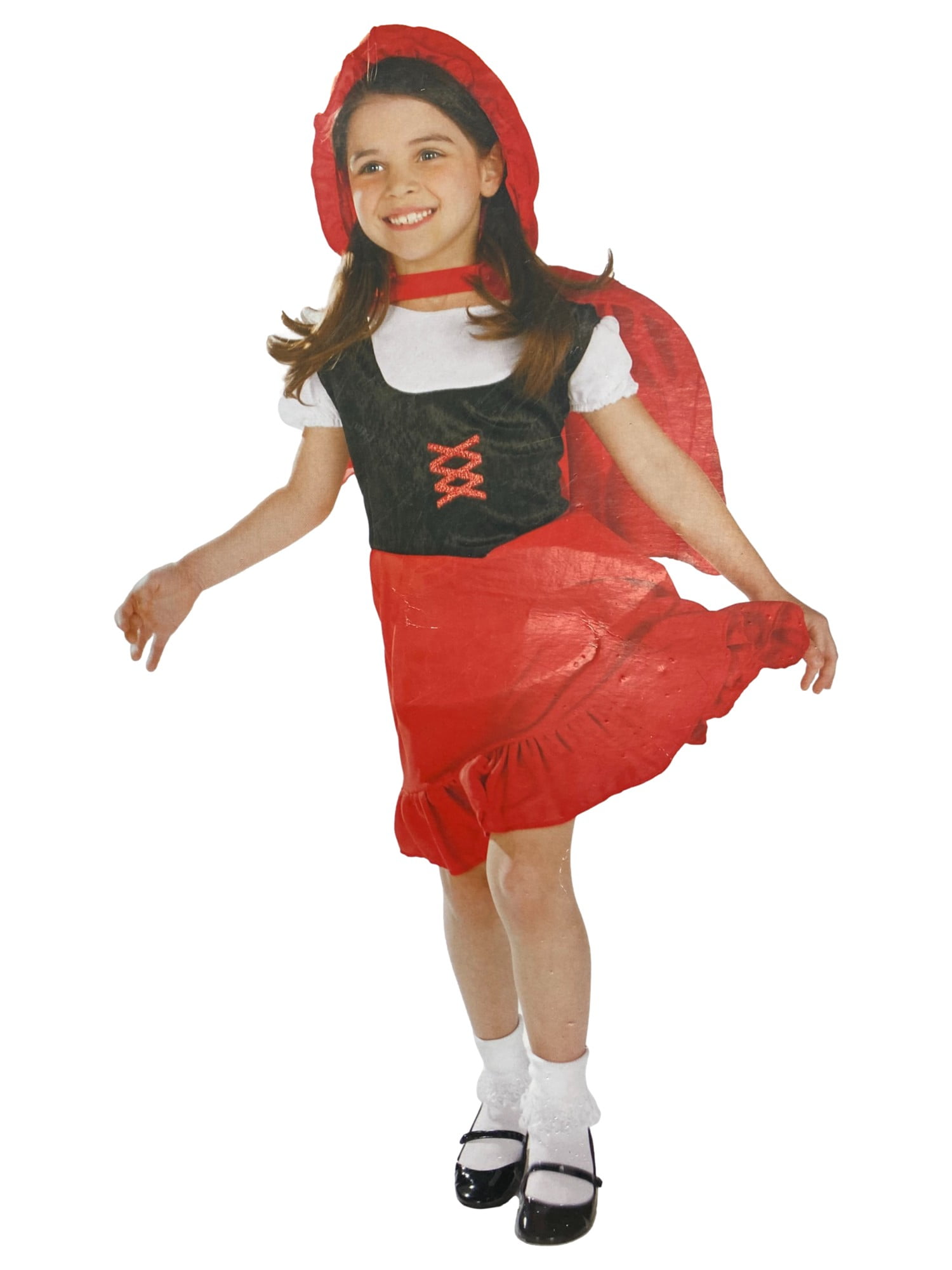 Halloween Girls Red Riding Hood Dress & Cape Costume Medium (68