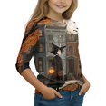 thumbnail image 1 of Halloween Girls Shirts 3/4 Sleeve 5-6 Cute Novelty Halloween Witch Crew Neck Casual Spring Fall Clothes Spooky Season T-Shirts, 1 of 6