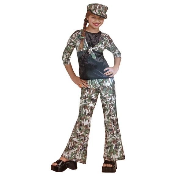 Halloween Girls Soldier Sweetie Military Camo Costume Medium (6-8)