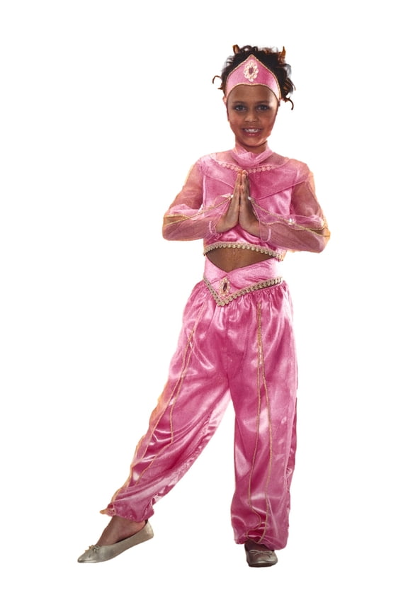 Girls Sparkly Pink Genie Costume Small (4-6)
