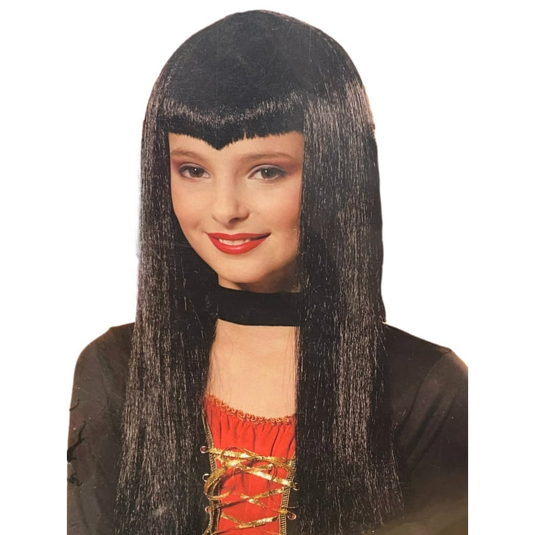 Halloween Girls Vampiress Vampire Long Black Wig