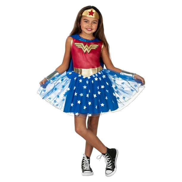 Halloween Girls Wonder Woman Costume, by Way to Celebrate, Size S ...