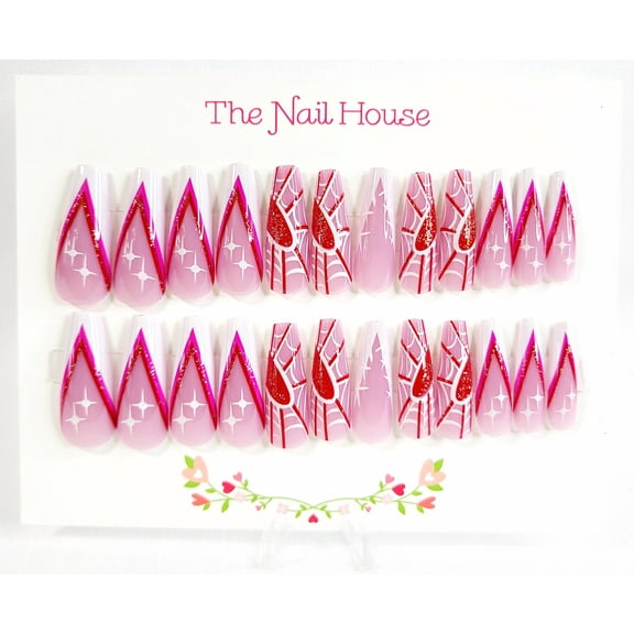 Halloween Glam Coffin Press-On Nails By The Nail House NH - 24 Pieces
