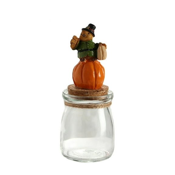 Halloween Glass Candy Jars with Lids, Containers for Tiered Tray Decor, Kitchen Table Party Supplies and Holiday Candy Display, Themed Halloween Decorations
