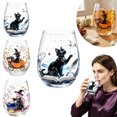 thumbnail image 1 of Halloween Glass Cups, Wine Glasses, Glassware Drinking Glasses, Stemless Drinking Glass with Cute Designs, Clear Cups for Cocktails, Juices & Iced Coffee (C), 1 of 8