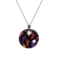 thumbnail image 1 of Halloween Glass Design Circular Pendant Necklace - Womens Necklaces, 1 of 5