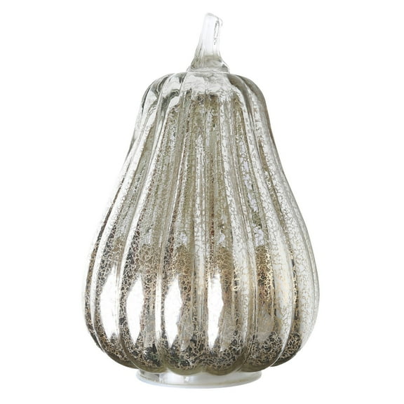 Halloween Glass Jack-O-Lantern, Fall Decorations for Home, Thanksgiving Table Decor, LED Lighted Collectible Figurines Centerpiece for Tables Mantel Windows