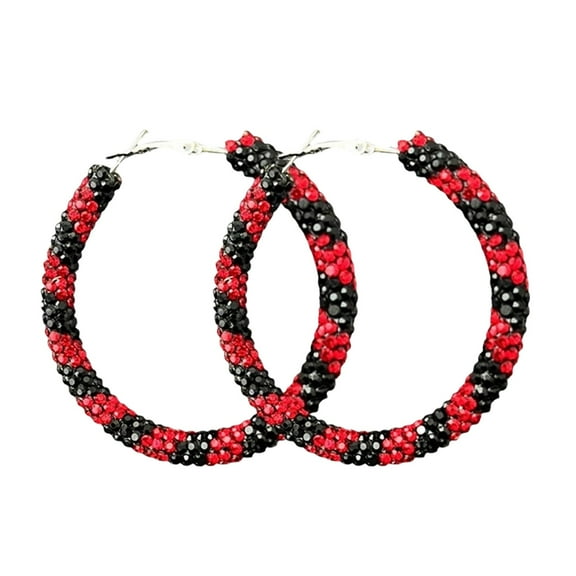 Halloween Glitter Hoop Earrings for Women - Bohemian Sparkle Rhinestone Dangle Earrings - Festive Resin Wrapped Hoop Party Jewelry