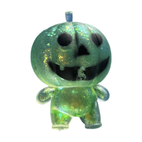 Halloween Glitter Pumpkin Squishy Toy with Slow Rising Squeeze Design, Green, for Kids and Adults, Relaxation Squeeze Toy
