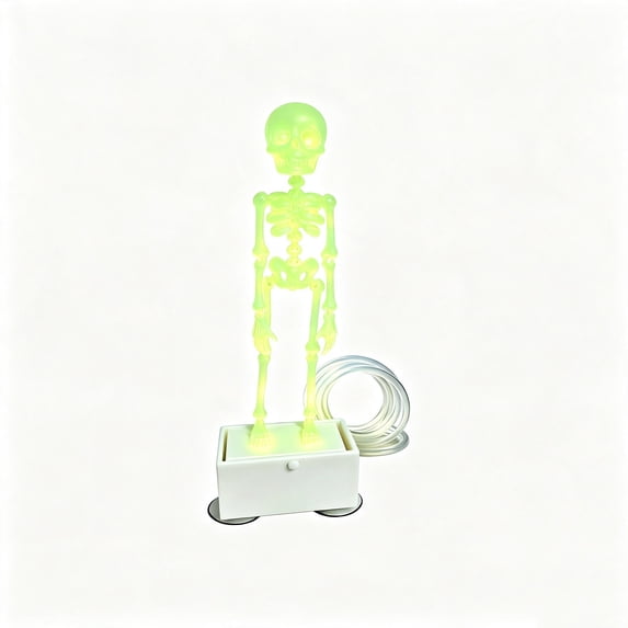 Halloween Glow In Dark Articulated Dancing Skeleton Ornament, Air Driven Bubbler Aquarium Decor, Spooky Halloween Fish Tank Landscape Decoration 7.09x1.97in, 1 Pack