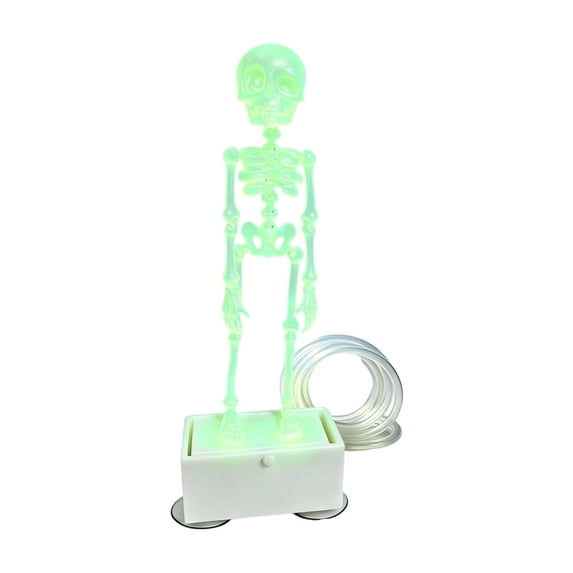 Halloween Glow In Dark Articulated Dancing Skeleton Ornament, Air Driven Bubbler Aquarium Decor, Spooky Halloween Fish Tank Landscape Decoration 7.09x1.97in, 1 Pack