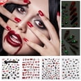 thumbnail image 1 of Halloween Glow In The Dark Nail Stickers Spooky Pumpkin Skull Ghost Self Adhesive Nail Decals Luminous Water Transfer Nail Art Stickers DIY Manicure Decor Accessories for Fall Costume Party Cosplay, 1 of 7