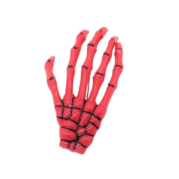 Halloween Glow In The Dark Transparent Handbone Hair Clip, Creative Ghoulish Headpiece, Hairpin Decoration Prop For Party Dress-Up, , Masquerade, Halloween Outfit