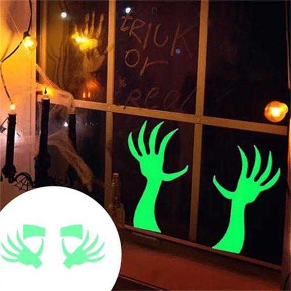 Halloween Glow in the Dark Wall Stickers Horror Eyes Face Decals Luminous Fluorescent Room Window Wall Decoration Haunted House Party Supplies Indoor Outdoor Spooky Decor