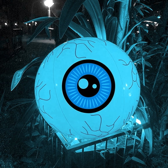 Halloween Glow Eyeball Balloon - 16 Inch LED Inflatable Party Decoration With Remote Control Multicolor Changing