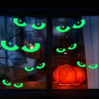 Outus 53 Pieces Halloween Glow Stickers Glow Wall Decorations 5 Sheets Luminous Halloween Stickers for Wall Door Windows Decoration