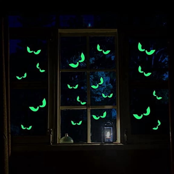 Halloween Glow in the Dark Eye Stickers 36 Pairs Luminous Window Wall Decor