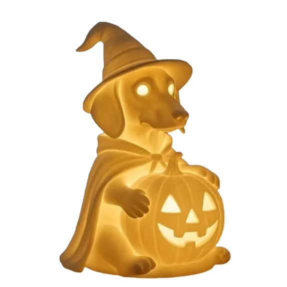 Halloween Glowing Ghost Dog Figurines, Cute Dog Display Statue Nightlight Decorations Cute Halloween Decor Statues Nightlight for Dog Lovers, Fans of Quirky Decor, Bedroom