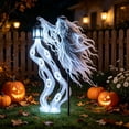 thumbnail image 1 of Halloween Glowing Ghost Soul Harvester Garden Light with Solar Powered Animated Lawn Stake,Ghost White LED Flowing Effect for Spooky Outdoor Yard Cemetery Decor,2 PC, 1 of 7