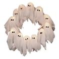 thumbnail image 1 of Halloween Glowing Ghost Wreath, Light-up Spooky Wreath with 12 Ghost Decor, RC, 6H Timer, Ideal for Halloween Party (A 12x3inch), 1 of 9