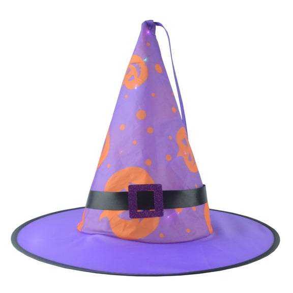Halloween Glowing Hat Children Adult Party Dance Up Witch Hat,Witch Hats For Child Halloween Witch Costumes Accessories Foldable Witch Hat Party Decorations for Men