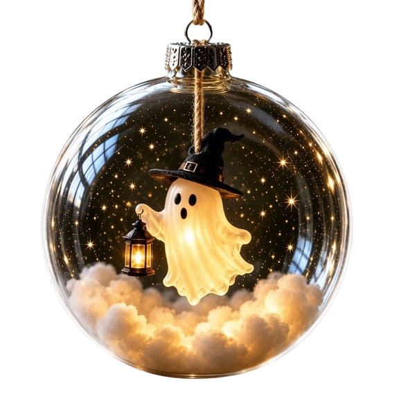 Halloween Glowing Ornament Hanging Ball for Halloween Tree, Window, Porch, Mantel, Indoor Party Holiday Decoration