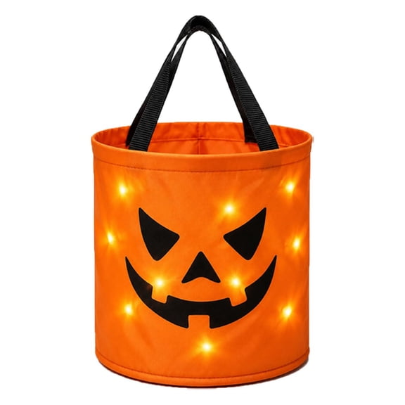 Halloween Glowing Pumpkin Bag — LED Lights & Spacious Interior, Reusable Halloween Glowing Pumpkin Candy Handbag(Available in multiple colors)