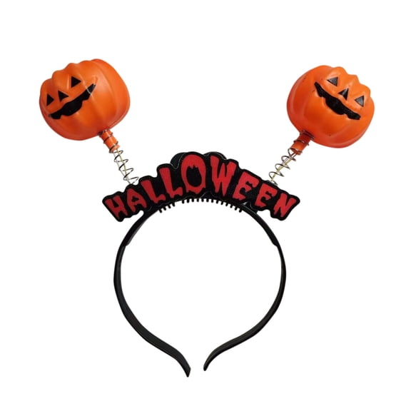 Halloween Glowing Pumpkin Headband, Light Up Spring Cushaw Headpiece, Sticky Letter Decoration, Festival Party Supplies, Spooky Costume Accessory