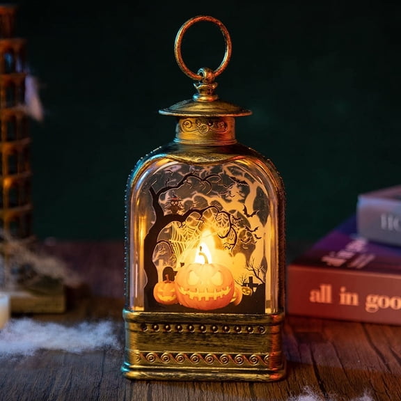 Halloween Glowing Pumpkin Lantern Portable Ghost Festival Night Light Halloween Dress Up Props Scene Arrangement