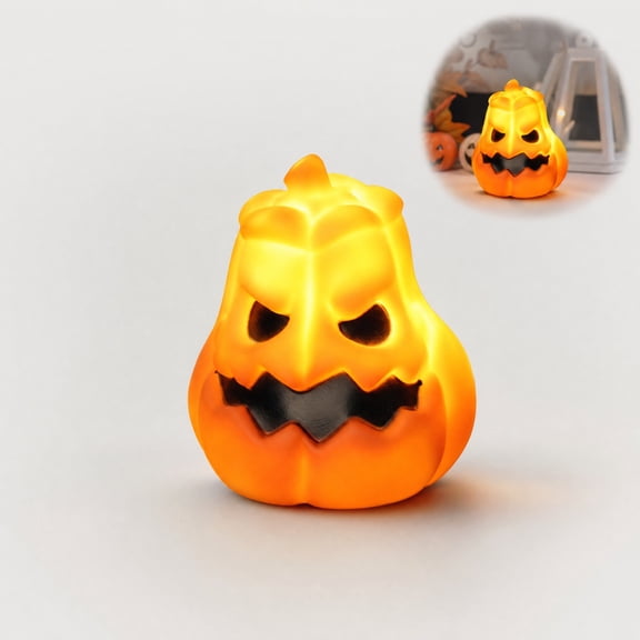 Halloween Glowing Pumpkin Light Decorative Lamp, LED Jack-o'-Lantern for Indoor Outdoor Home Decor, Fall Table Centerpiece, Seasonal Holiday Party Props