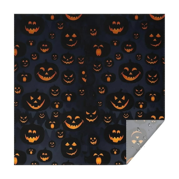 Halloween Glowing Pumpkins Pattern Square Tablecloth,Waterproof Square Table Cover,Wipeable Spillproof Washable Table Cover for Home Kitchen Party Decor 60"x60"(152x152cm)