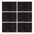 thumbnail image 1 of Halloween Glowing Pumpkins Pattern Summer Placemats Table Placemats Set Of 6-Linen Kitchen Washable Placemats Table Mats 11.8"x17.7" Non-Slip Heat Resistant, 1 of 5