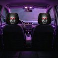 thumbnail image 1 of Halloween Glowing Red Eyes Demon Vampire Car Headrest Covers, 2‑Pack Creepy Fanged Monster Face Print Vehicle Seat Head Rest Protector for Car Interior Halloween Decor, 1 of 4