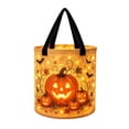thumbnail image 1 of Halloween Glowing Trick-or-Treat Basket | Canvas Candy Bucket with Handles, Light Up Designs, 1 of 3