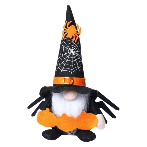Halloween Gnome Decorations, Handmade Pumpkin Bat Ornaments Swedish Tomte Nordic Plush Elf Doll Nisse Adorable Gnome for Halloween Party Home and Office Decor
