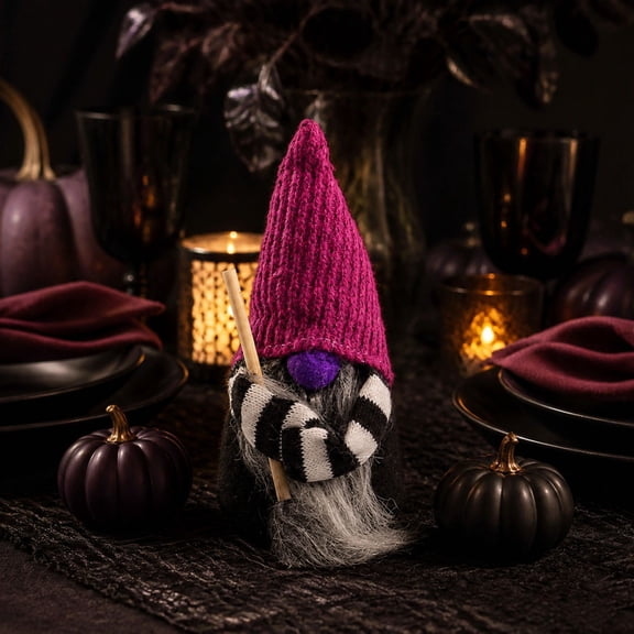 Halloween Gnome Figurine Faceless Doll Ornament,Dwarf Character Tabletop Decoration,Spooky Party Prop Display,Fabric Festival Home Decor,Mantel Porch Scene Accent,Holiday Gift Choice