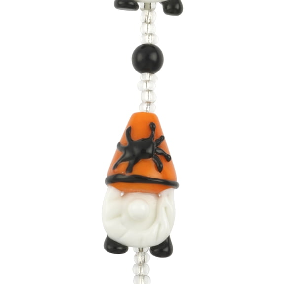 Bead Landing Halloween Gnome Lampwork Glass Bead Set - 12 Pack with 25 Beads per Set, Includes Spacers for Jewelry and Craft Projects
