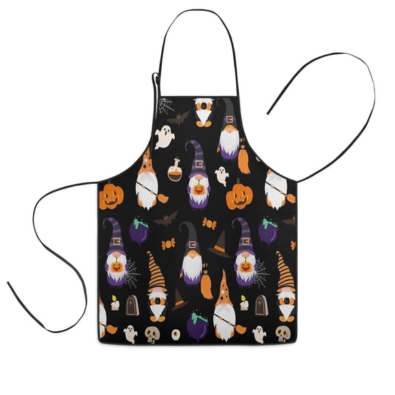 Halloween Gnome Pattern Kids Aprons for Girls and Boys,Adjustable Neck Strap Toddler Aprons for Kids Cooking Baking,23.6"x19"