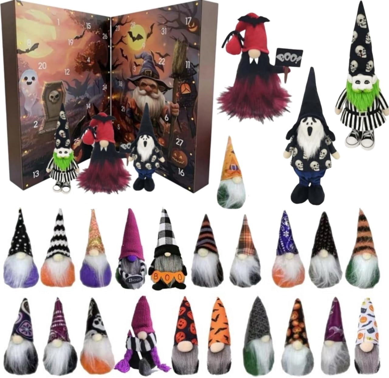 Halloween Gnome advent Calendar 2025 - with 24 Gnomes, Halloween Advent ...
