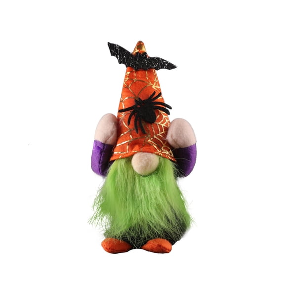 Halloween Gnomes Decorations Plush Gnome Ornament for Home Table Decor Spooky Spider Pumpkin Accents Festive Holiday Party Shelf Sitter Gift, 1Pack Orange