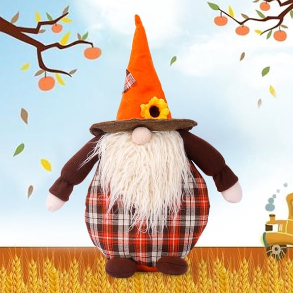 Halloween Gnomes Figurine, Farm Harvest Standing Pumpkin Dwarf Doll For Halloween Party Decorations Holiday Home Display Indoor Outdoor Fall Season Tiered Tray Ornament (1 Pack)