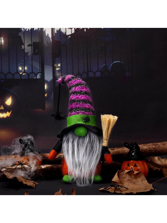 Halloween Gnomes Halloween Witch Gnome Plush Faceless Gnome Ornaments Halloween Broom Gnome Faceless Doll Halloween Decorations Party Adult Fall Decorations for Bedroom Decor