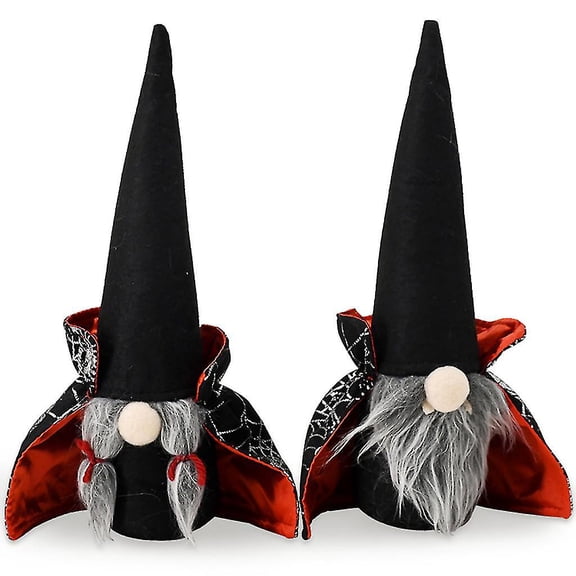 Halloween Gnomes Plush Decor Handmade Tomte Swedish Gnome Nisse Scandinavian Ornaments With Witch Cloak Hat Table Decorations Gifts