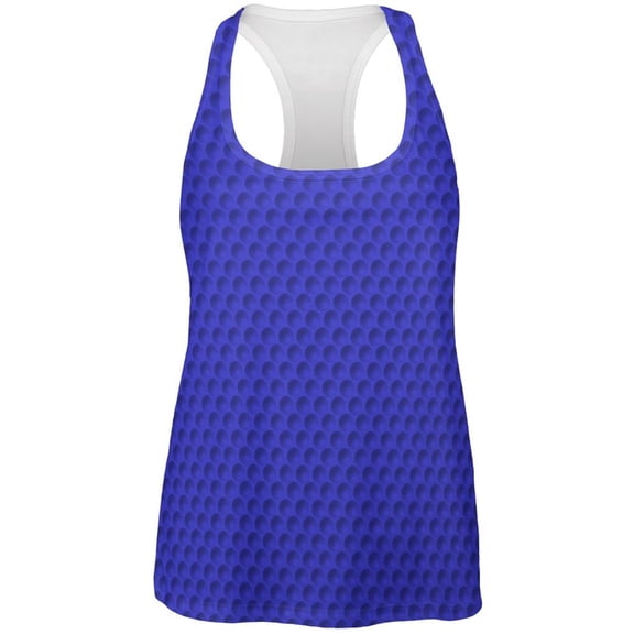 Halloween Golf Ball Costume Blue All Over Womens Racerback Tank Top - Large