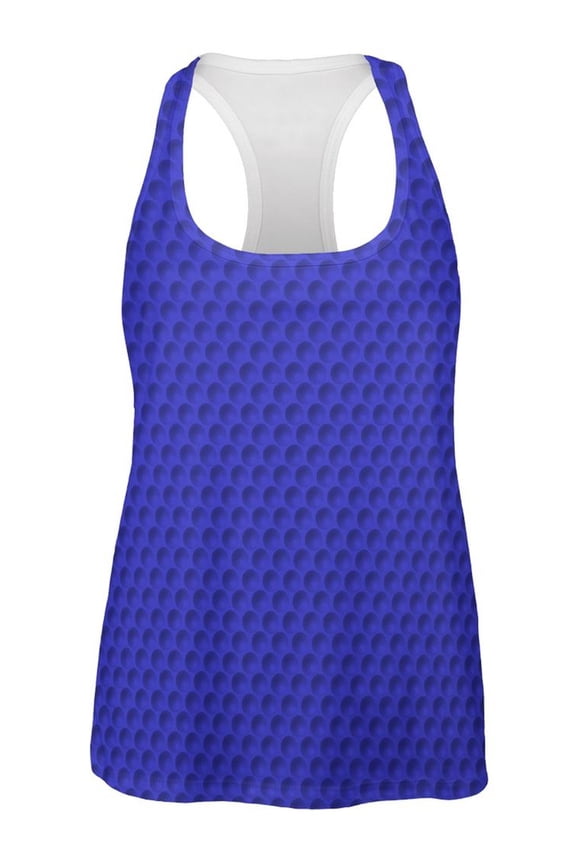 Halloween Golf Ball Costume Blue All Over Womens Racerback Tank Top - Medium